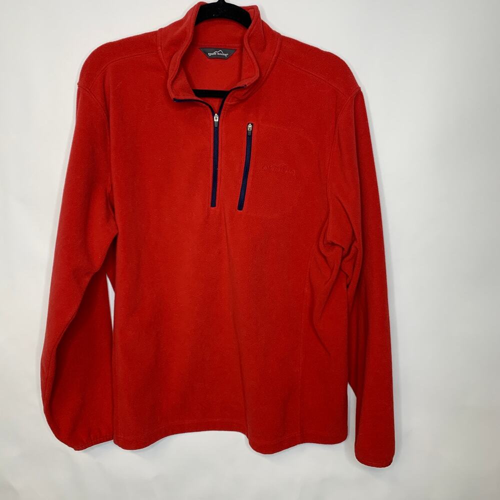 Eddie Bauer Red Fleece Pullover Shirt Sz Large